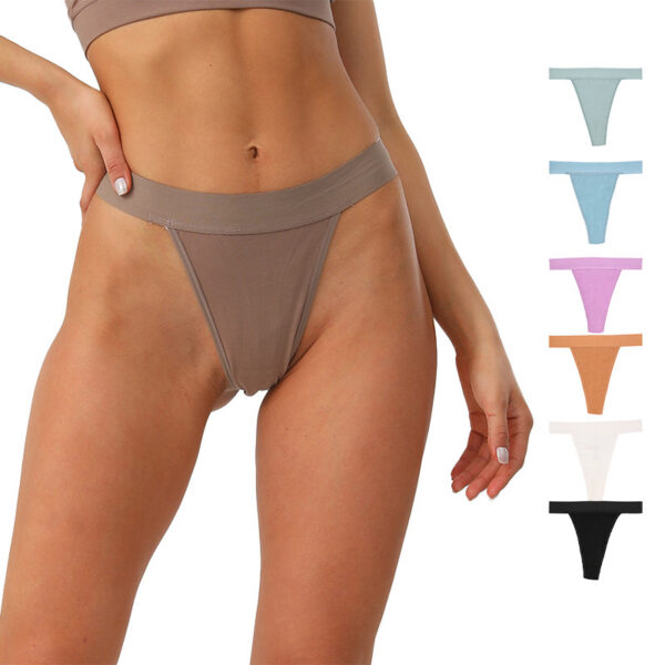 women's high waisted seamless side pure cotton thong, sexy european & american style (invisible design)